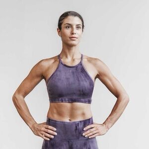 NWT NOBULL Women's Tie Dye High-Neck Sports Bra - XS - Nightshade & Plum